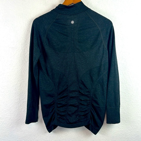 ATHLETA Charcoal Gray Quarter Zip Compression Ruched Pullover XL - Picture 6 of 7